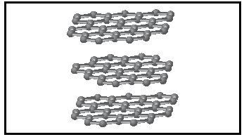Figure 3b. Portion of the structure of graphite. This structure repeats infinitely in all directions.
