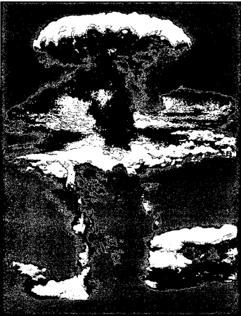 Plutonium is used to make nuclear weapons. Here, a computer-enhanced photo shows the mushroom cloud from the atomic bomb that was dropped over Nagasaki, Japan, on August 9,1945.