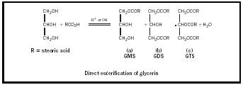 Figure 4. Direct esterification of glycerine.
