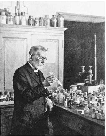 German chemist and bacteriologist Paul Ehrlich, corecipient, with Ilya Ilyich Mechnikov, of the 1908 Nobel Prize in physiology or medicine, "in recognition of their work on immunity."