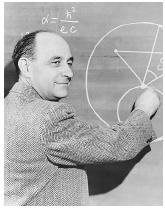 American physicist Enrico Fermi, recipient of the 1938 Nobel Prize in physics, "for his demonstrations of the existence of new radioactive elements produced by neutron irradiation, and for his related discovery of nuclear reactions brought about by slow neutrons."