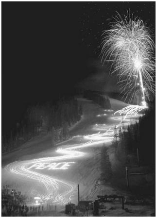 Torchlight parade of skiers, Winter Park, Colorado, December 24, 1995.
