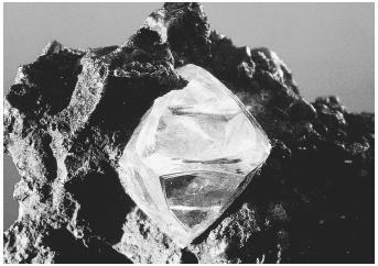 The natural matrix of the Kimberlite diamond.